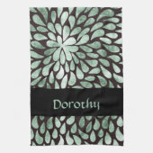 Gradient grüne Blätter auf schwarz Geschirrtuch (Vertikal)