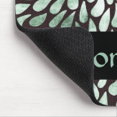 Gradient grüne Blätter auf schwarz Mousepad (Ecke)