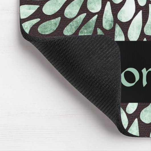 Gradient grüne Blätter auf schwarz Mousepad (Ecke)