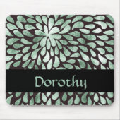 Gradient grüne Blätter auf schwarz Mousepad (Vorne)