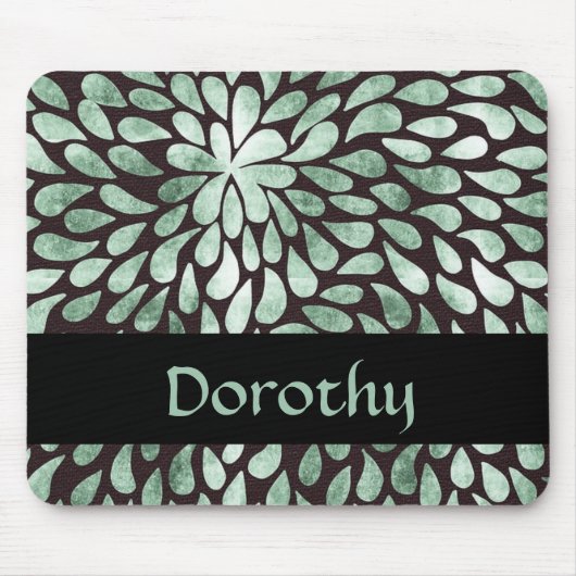 Gradient grüne Blätter auf schwarz Mousepad (Vorne)