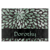 Gradient grüne Blätter auf schwarz Schneidebrett (Vorderseite)