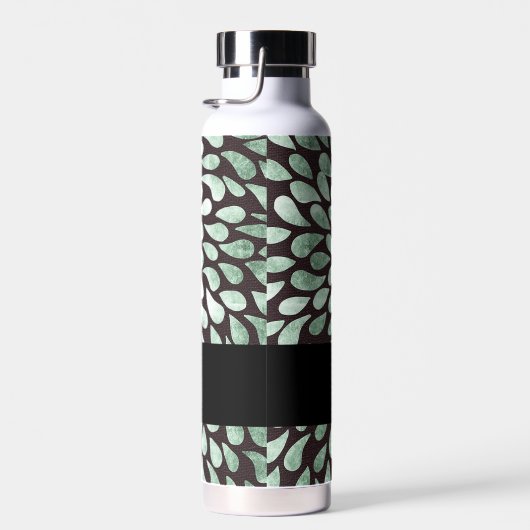 Gradient grüne Blätter auf schwarz Trinkflasche (Rechts)