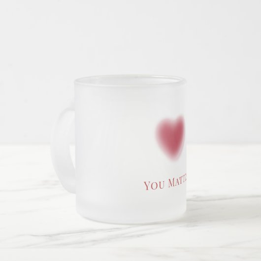 Gradient Heart Mattiert Glass Tasse (Vorderseite Links)