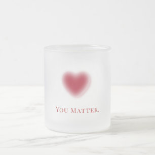 Gradient Heart Mattiert Glass Tasse