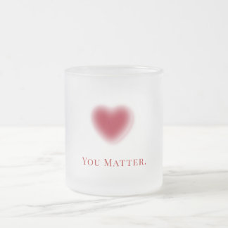 Gradient Heart Mattiert Glass Tasse