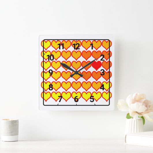 Gradient heart pattern quadratische wanduhr (Zuhause)