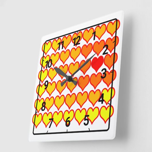 Gradient heart pattern quadratische wanduhr (Winkel)