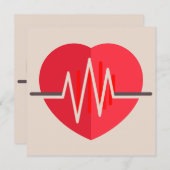 Gradient Heartbeats Einladung (Vorne/Hinten)