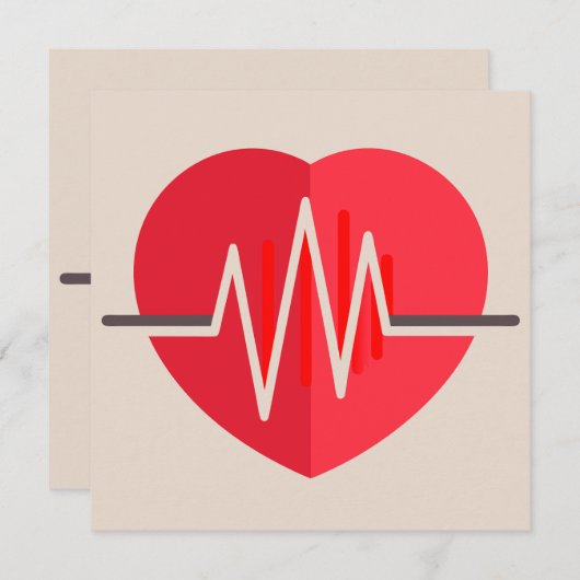 Gradient Heartbeats Einladung (Vorne/Hinten)