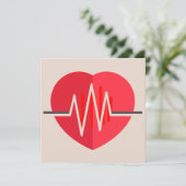 Gradient Heartbeats Einladung (Stehend Vorderseite)