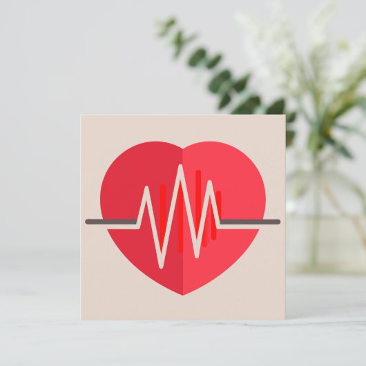 Gradient Heartbeats Einladung (Stehend Vorderseite)