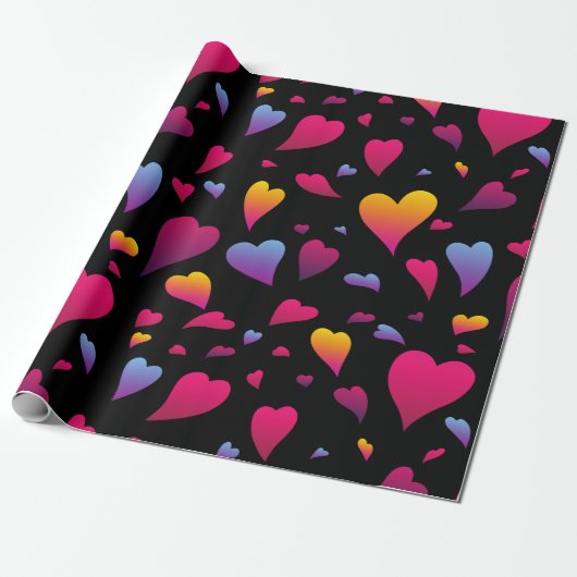 Gradient Hearts Valentine Geschenkpapier (Ungerollt)