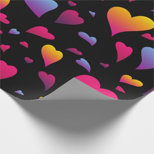 Gradient Hearts Valentine Geschenkpapier (Ecke)