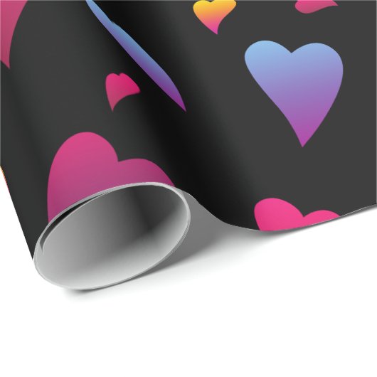 Gradient Hearts Valentine Geschenkpapier (Rolleneckpunkt)