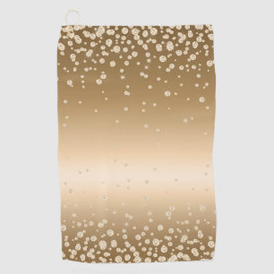 Gradient Hellbraun Weiße Luxus-Punkte Pretty Glam Golfhandtuch