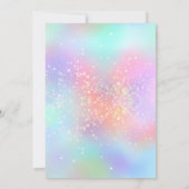Gradient Holographic Glitzer Wedding Einladung (Rückseite)