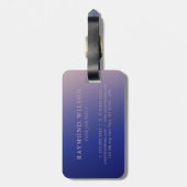 Gradient Imitats Rose Gold und Navy Blue Monogram Gepäckanhänger (Rückseite vertikal)