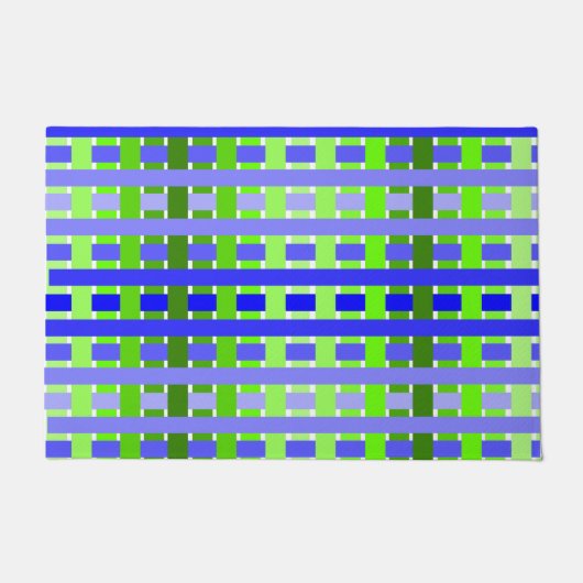 Gradient Kariert blau Fußmatte (Vorderseite)