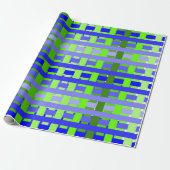 Gradient Kariert blau Geschenkpapier (Ungerollt)
