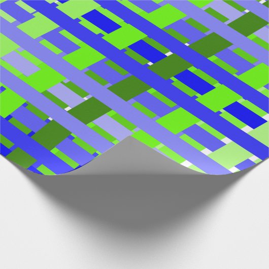 Gradient Kariert blau Geschenkpapier (Ecke)