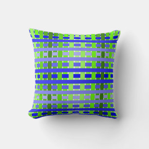 Gradient Kariert blau Kissen