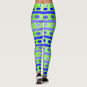 Gradient Kariert blau Leggings (Rückseite)