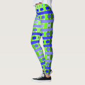 Gradient Kariert blau Leggings (Links)