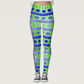 Gradient Kariert blau Leggings (Vorderseite)