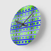 Gradient Kariert blau Runde Wanduhr (Winkel)