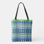 Gradient Kariert blau Tasche (Rückseite)
