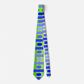 Gradient Kariert blue Neck Tie Krawatte (Vorderseite)