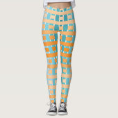 Gradient Kariert Orange Leggings (Vorderseite)