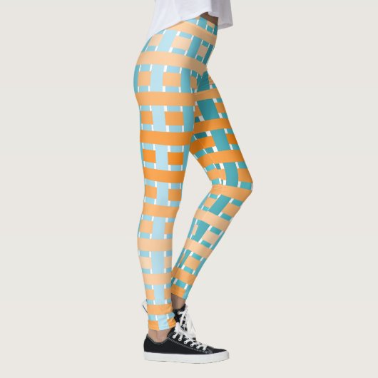 Gradient Kariert Orange Leggings (Rechts)