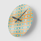 Gradient Kariert Orange Runde Wanduhr (Winkel)