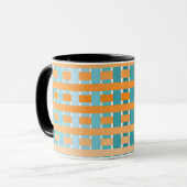 Gradient Kariert Orange Tasse (Vorderseite Links)