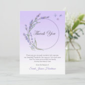 Gradient Lavendel Beileid Memory Danke Karte (Stehend Vorderseite)