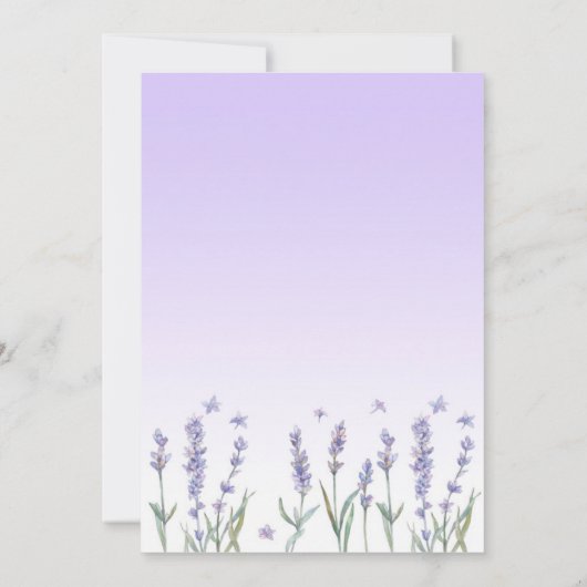 Gradient Lavendel Beileid Memory Danke Karte (Rückseite)