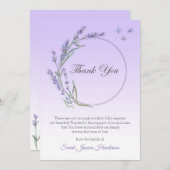 Gradient Lavendel Beileid Memory Danke Karte (Vorne/Hinten)