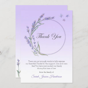 Gradient Lavendel Beileid Memory Danke Karte