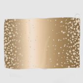 Gradient Light Brown White Luxury Dots Hübsch Glam Golfhandtuch (Horizontal)