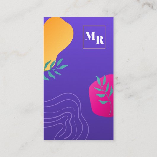 Gradient Lila Abstrakter QR-Code Visitenkarte (Vorderseite)