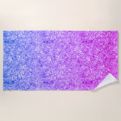 Gradient Lila Blau und Rosa Glitzer Strandtuch (Vorderseite)