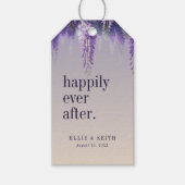 Gradient Lila floral glücklich je nach Hochzeit Geschenkanhänger (Vorderseite)