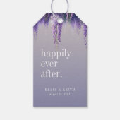 Gradient Lila floral glücklich je nach Hochzeit Geschenkanhänger (Vorderseite)