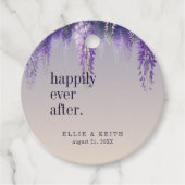 Gradient Lila floral glücklich je nach Hochzeit Geschenkanhänger (Vorderseite)