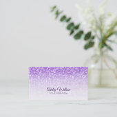 Gradient Lila Glitzer Visitenkarte (Stehend Vorderseite)