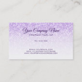 Gradient Lila Glitzer Visitenkarte (Rückseite)