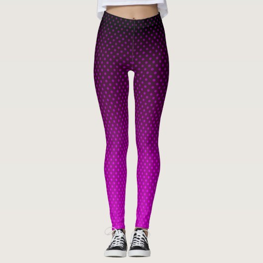 Gradient lila graue Polka Punkte drucken abstrakt Leggings (Vorderseite)