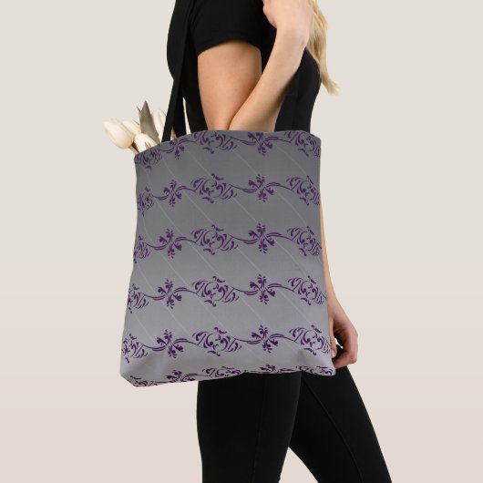 Gradient Lila Stripteppichmuster Tasche (Von Nahem)